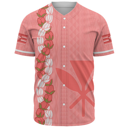 Hawaii Baseball Shirt Flower Lei Kanaka Maoli Polynesia Island Style