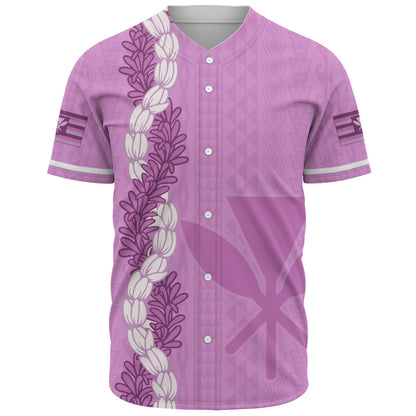 Hawaii Baseball Shirt Flower Lei Kanaka Maoli Polynesia Island Style