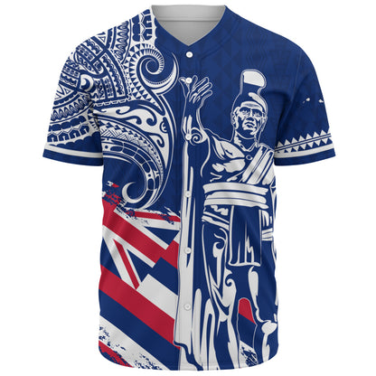 Hawaii Baseball Shirt King Kamehameha Hawaiian Flag Polynesian Pride