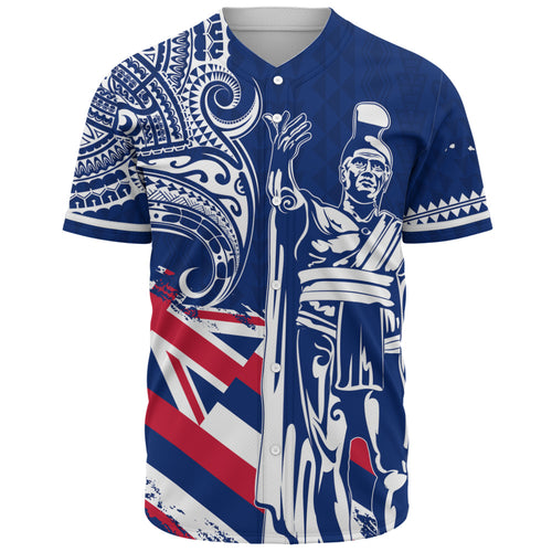Hawaii Baseball Shirt King Kamehameha Hawaiian Flag Polynesian Pride