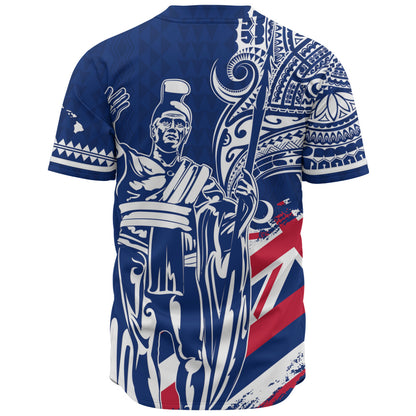 Hawaii Baseball Shirt King Kamehameha Hawaiian Flag Polynesian Pride