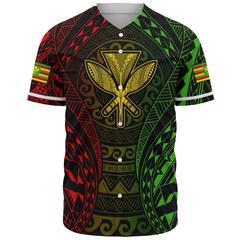 Hawaii Baseball Shirt Kanaka Maoli Flag Tribal Tattoo Pattern