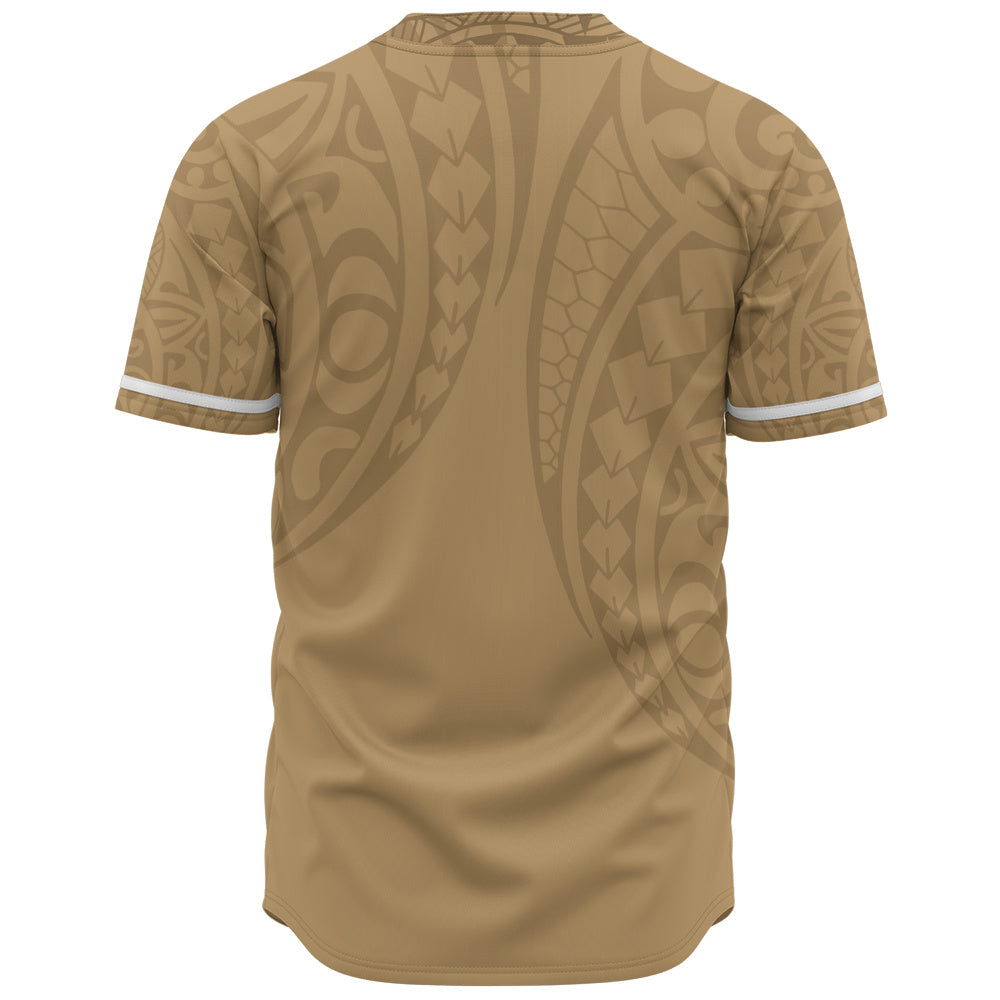 Hawaii Baseball Shirt Map Kakau Style Golden