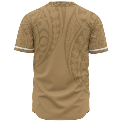 Hawaii Baseball Shirt Map Kakau Style Golden