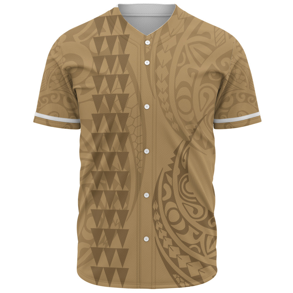 Hawaii Baseball Shirt Only Polynesian Kakau Style Golden