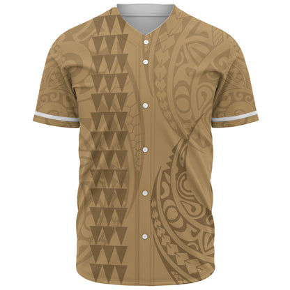 Hawaii Baseball Shirt Only Polynesian Kakau Style Golden
