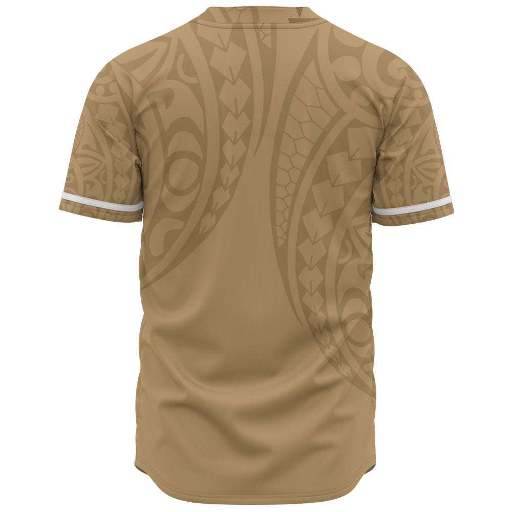 Hawaii Baseball Shirt Only Polynesian Kakau Style Golden