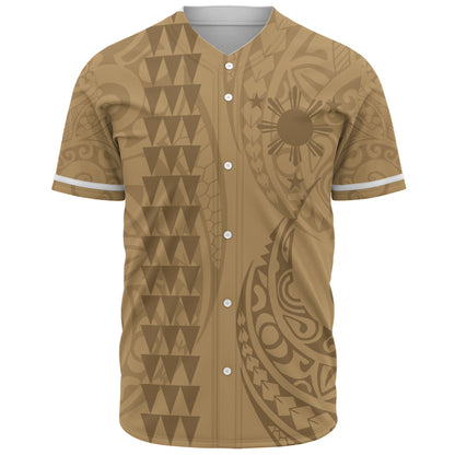 Philippines Filipinos Baseball Shirt Kakau Style Golden