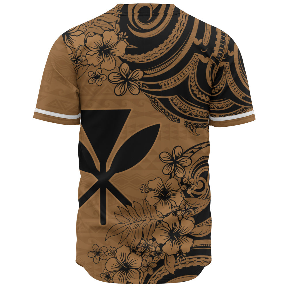 Hawaii Baseball Shirt Kanaka Maoli Hibiscus Polynesian Tribal Print Style