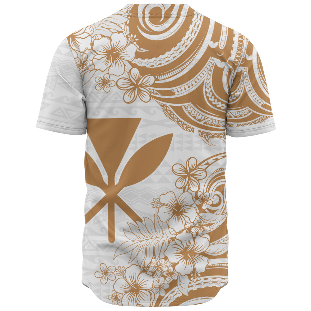 Hawaii Baseball Shirt Kanaka Maoli Hibiscus Polynesian Tribal Print Style