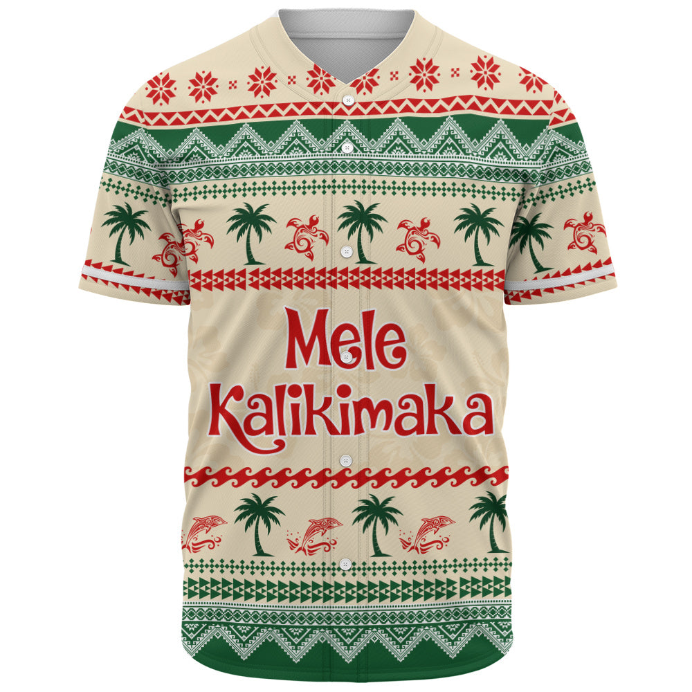 Hawaii Baseball Shirt Mele Kalikimaka King Kamehameha Santa Polynesian Tribal Heritage