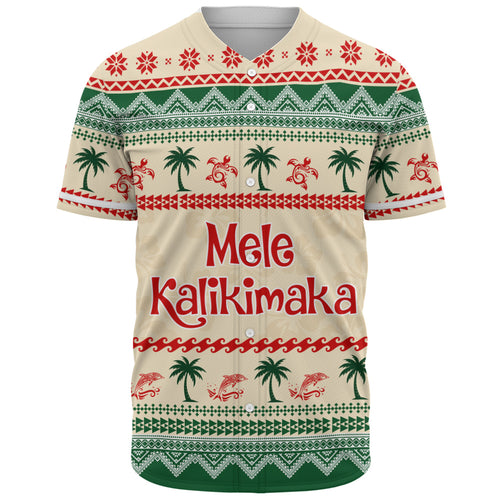 Hawaii Baseball Shirt Mele Kalikimaka King Kamehameha Santa Polynesian Tribal Heritage