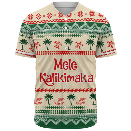 Hawaii Baseball Shirt Mele Kalikimaka King Kamehameha Santa Polynesian Tribal Heritage