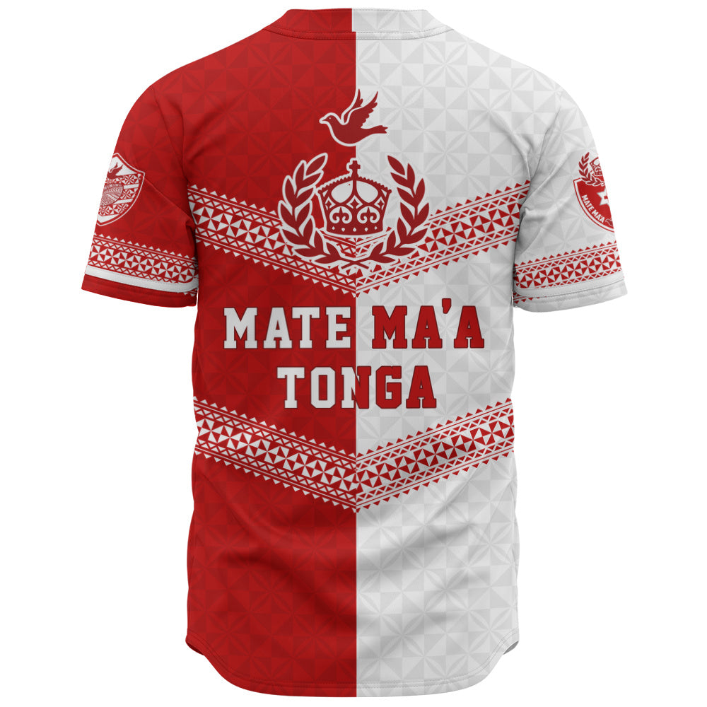 Tonga Baseball Shirt Mate Ma'a Tonga Rugby Ngatu Tribal Half Style