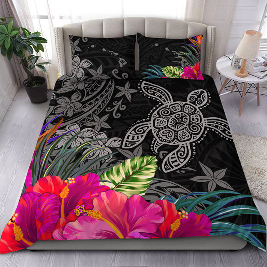 Hawaii Bedding Set Tropical Honu Hibiscus Garden Style