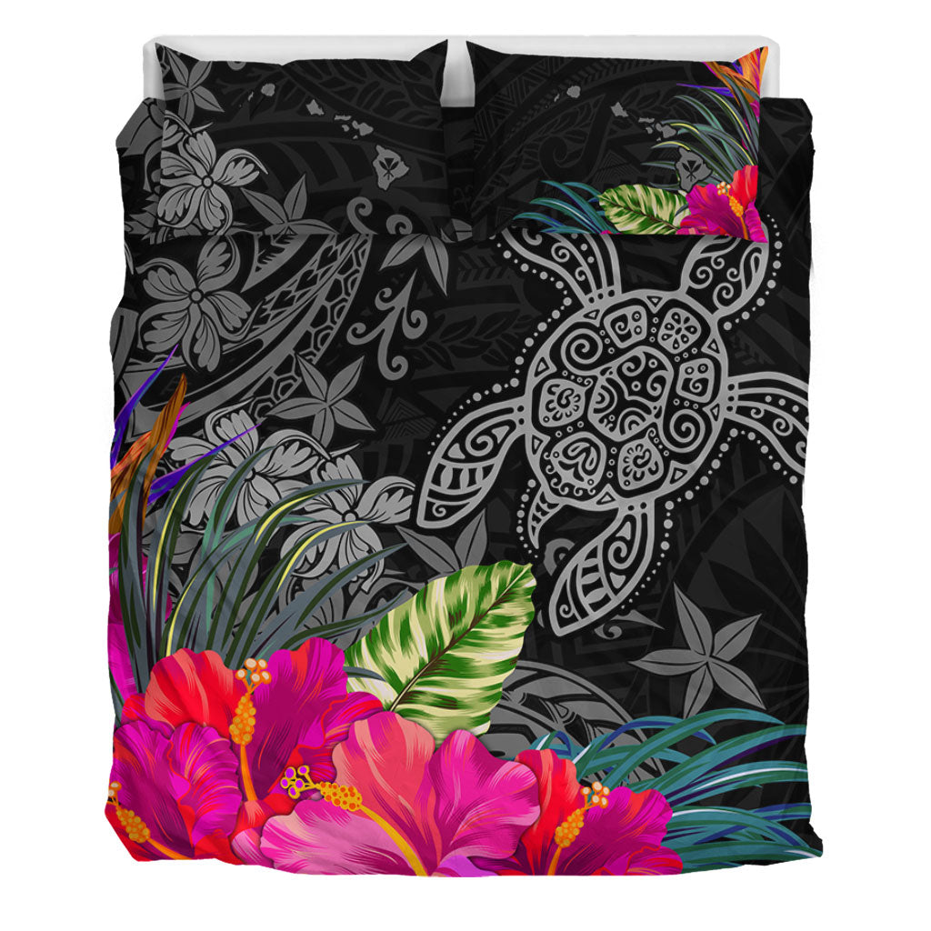 Hawaii Bedding Set Tropical Honu Hibiscus Garden Style