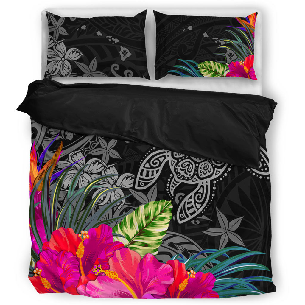 Hawaii Bedding Set Tropical Honu Hibiscus Garden Style