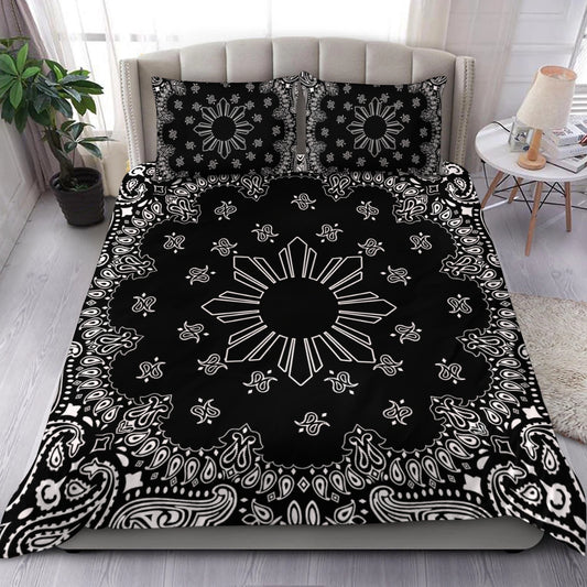 Philippines Filipinos Bedding Set Sun Bandana Paisley Print Heritage