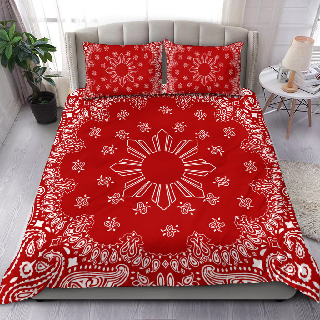 Philippines Filipinos Bedding Set Sun Bandana Paisley Print Heritage