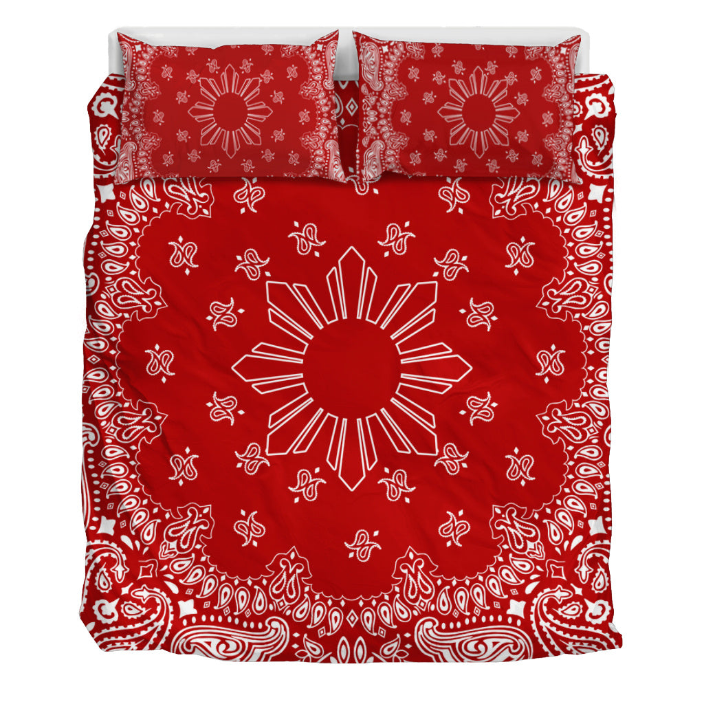 Philippines Filipinos Bedding Set Sun Bandana Paisley Print Heritage