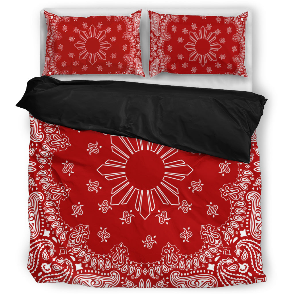 Philippines Filipinos Bedding Set Sun Bandana Paisley Print Heritage