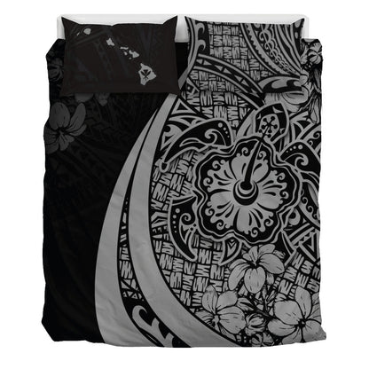 Hawaii Bedding Set Hibiscus Polynesian Tribal Wave Elegance