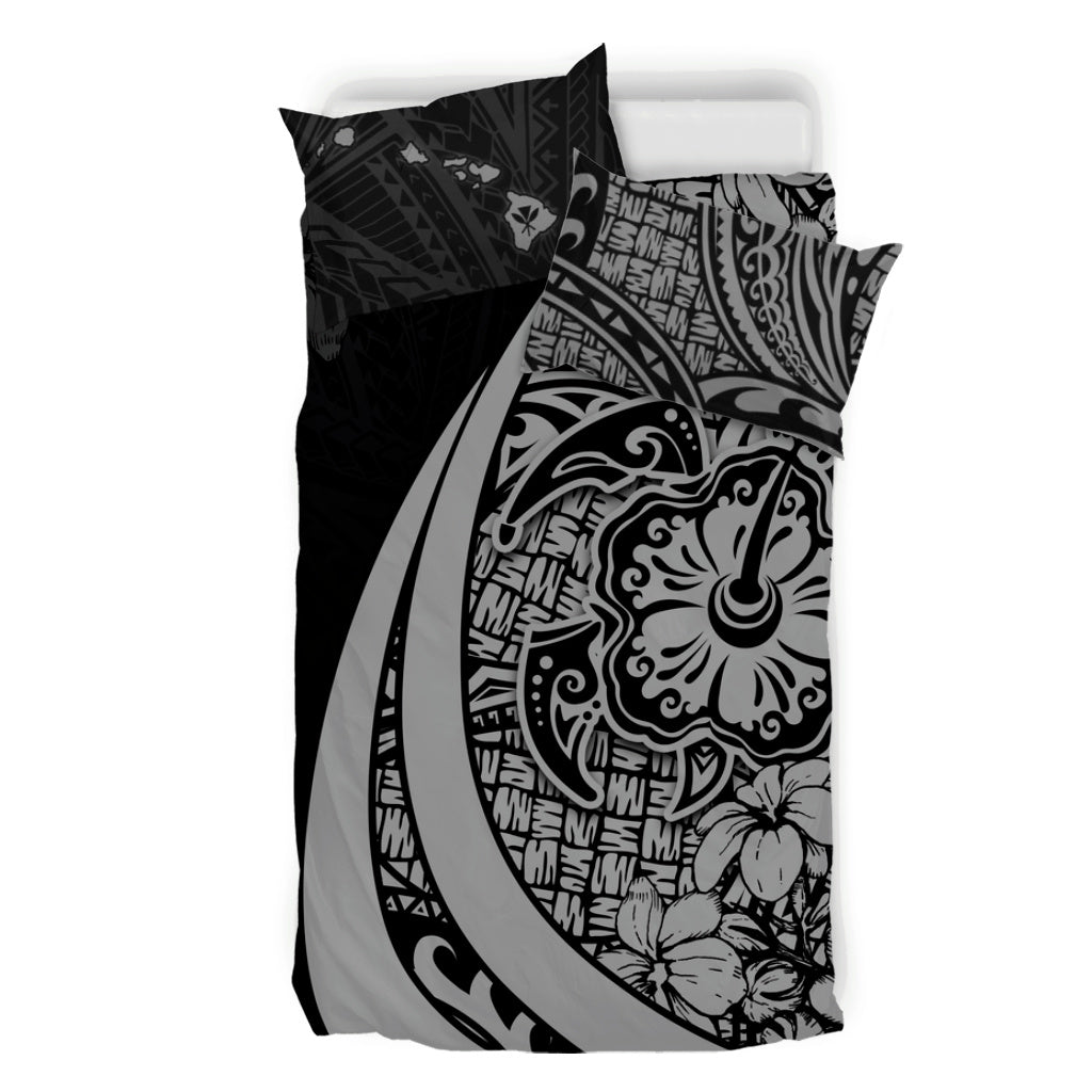 Hawaii Bedding Set Hibiscus Polynesian Tribal Wave Elegance
