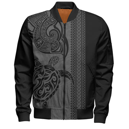 Hawaii Bomber Jacket Polynesia Tribal Turtle Tattoo