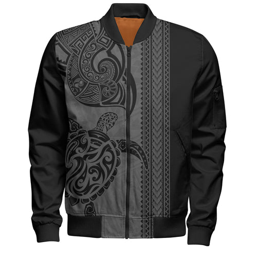 Hawaii Bomber Jacket Polynesia Tribal Turtle Tattoo
