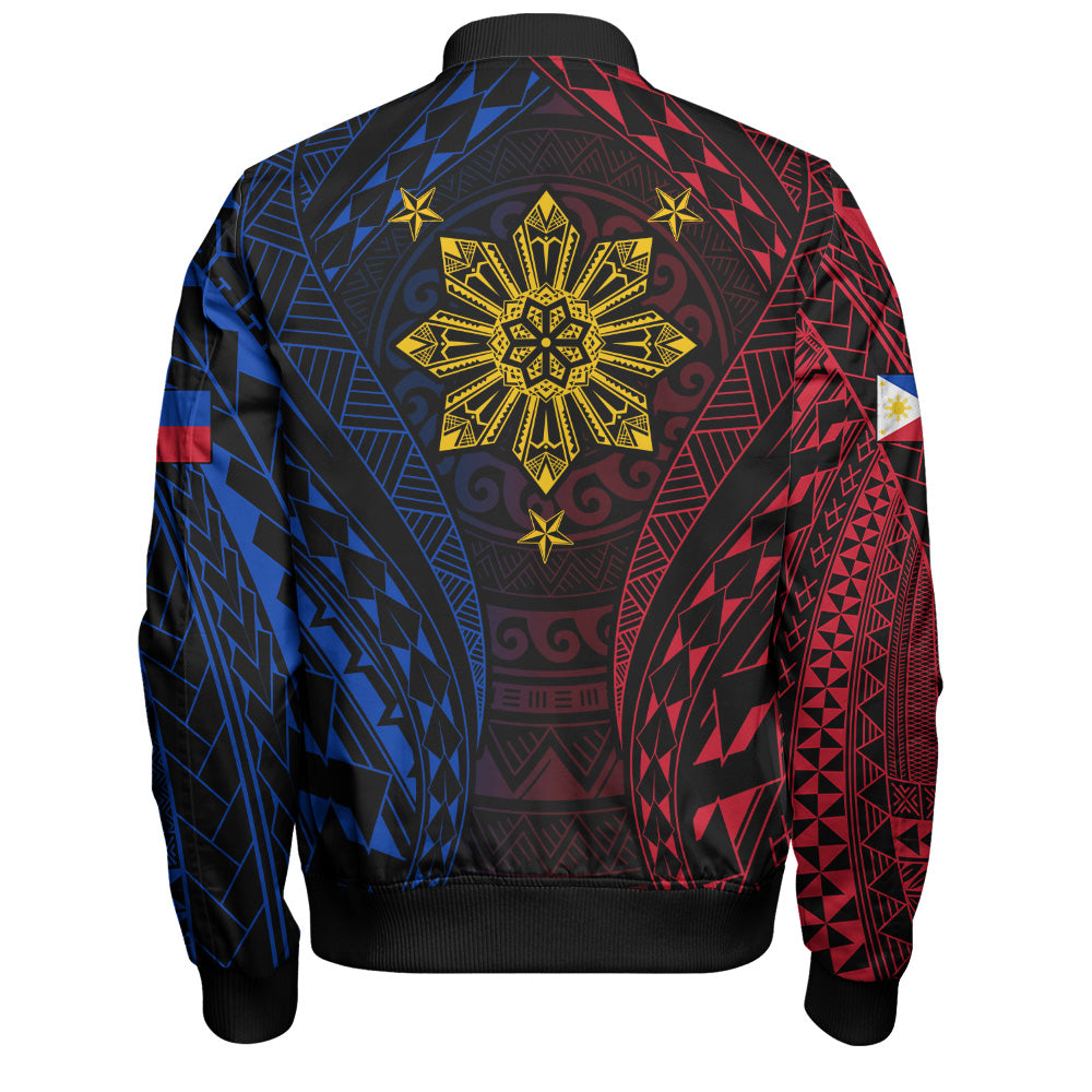 Philippines Filipinos Bomber Jacket Sun Flag Tribal Tattoo Pattern