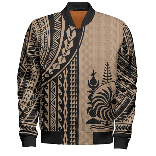 New Caledonia Bomber Jacket Polynesian Tattoo