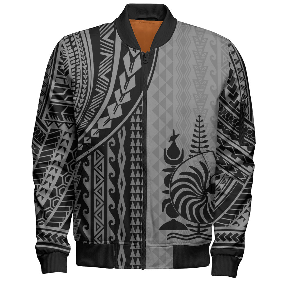 New Caledonia Bomber Jacket Polynesian Tattoo