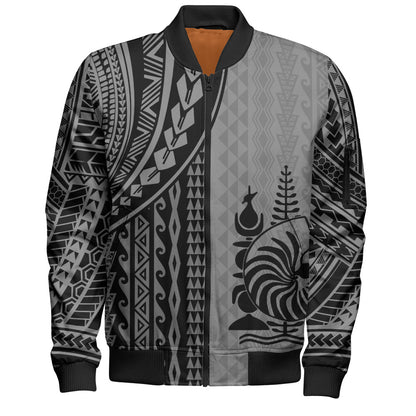 New Caledonia Bomber Jacket Polynesian Tattoo