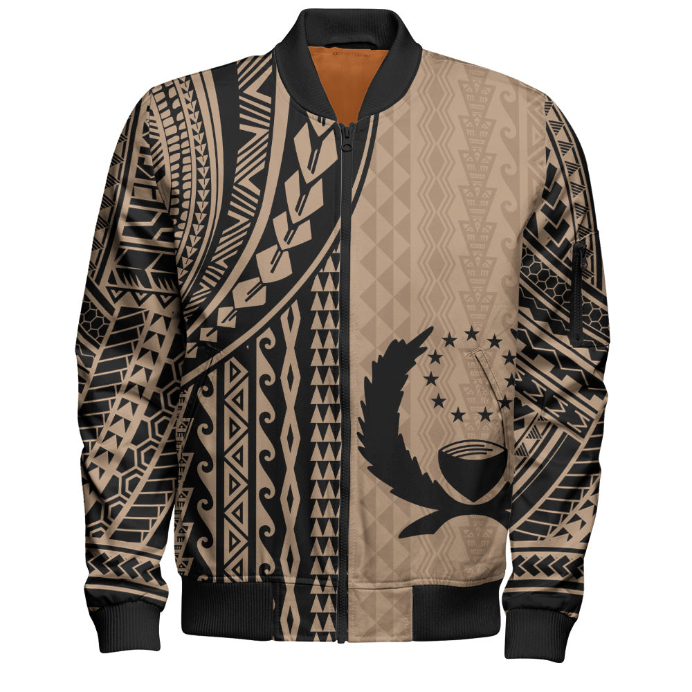 Pohnpei State Bomber Jacket Polynesian Tattoo