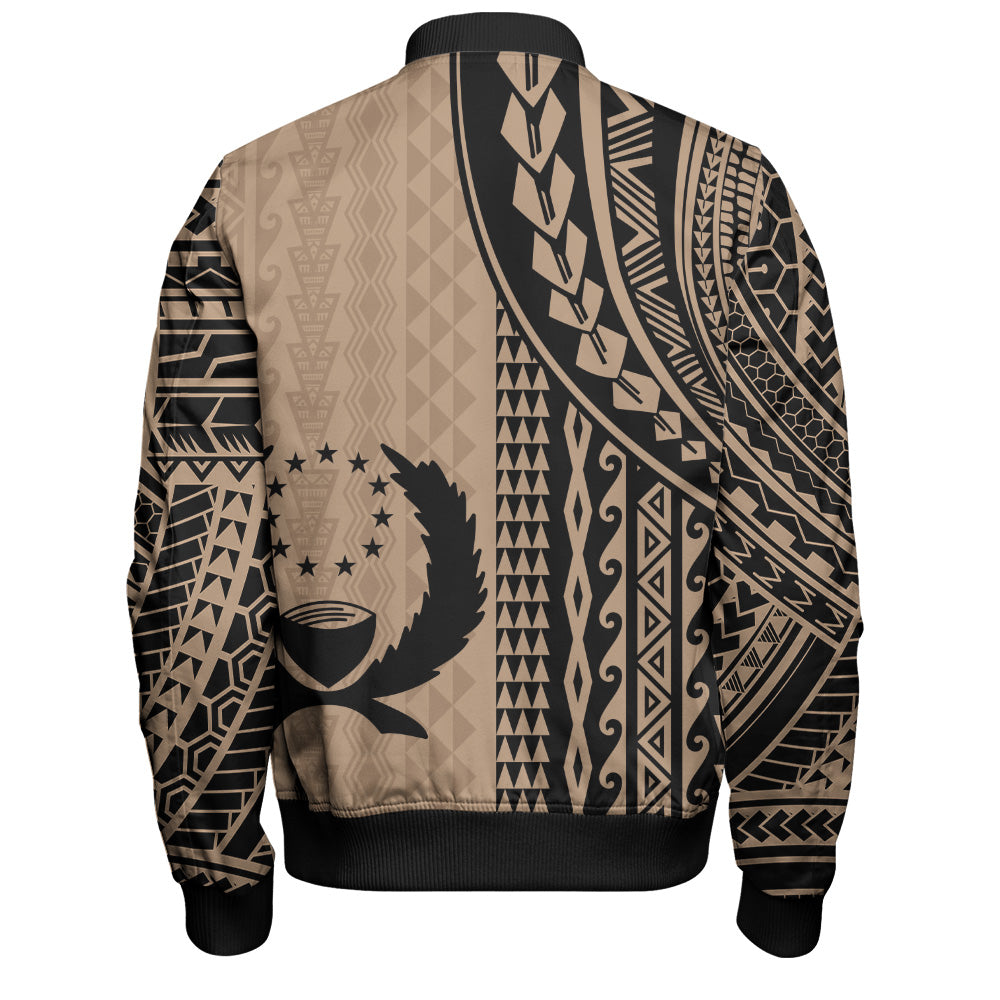 Pohnpei State Bomber Jacket Polynesian Tattoo