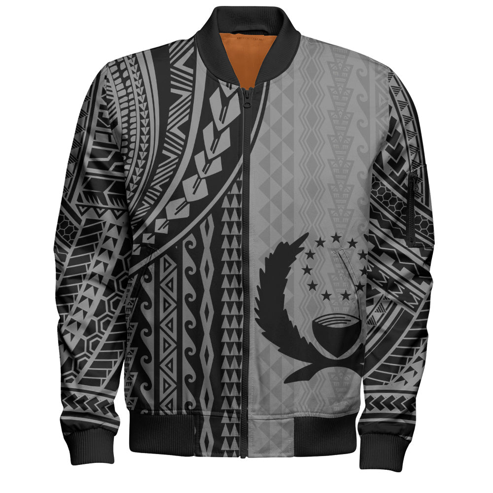 Pohnpei State Bomber Jacket Polynesian Tattoo