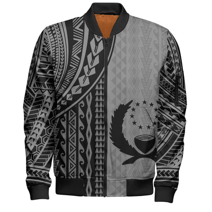 Pohnpei State Bomber Jacket Polynesian Tattoo
