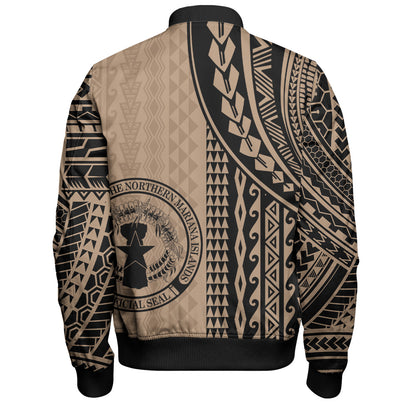 Northern Mariana Islands Bomber Jacket Polynesian Tattoo