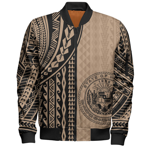 Hawaii Bomber Jacket Polynesian Tattoo