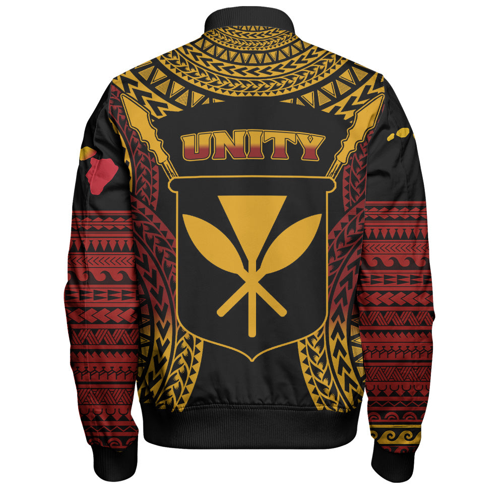 Hawaii Bomber Jacket King Kamehameha Unity Kanaka Maoli Tribal Style