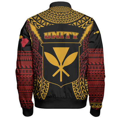 Hawaii Bomber Jacket King Kamehameha Unity Kanaka Maoli Tribal Style