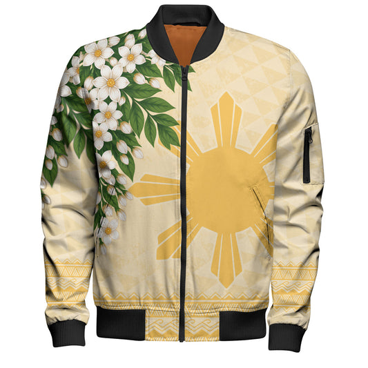 Philippines Filipinos Bomber Jacket Sampaguita Sunshine Bloom Style