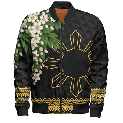 Philippines Filipinos Bomber Jacket Sampaguita Sunshine Bloom Style