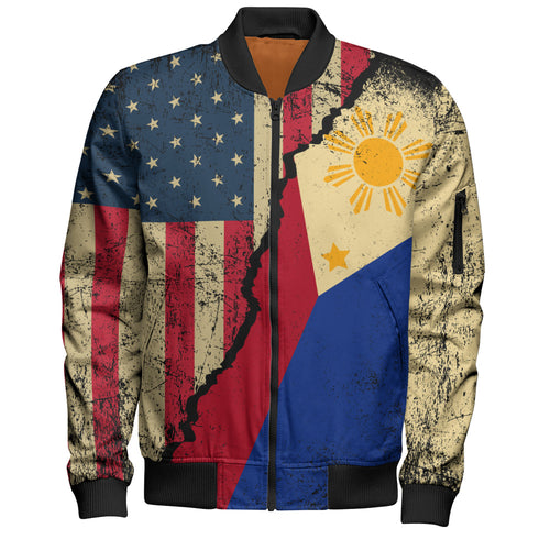 Philippines Filipinos Bomber Jacket Filipino American Unity Style
