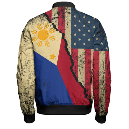 Philippines Filipinos Bomber Jacket Filipino American Unity Style