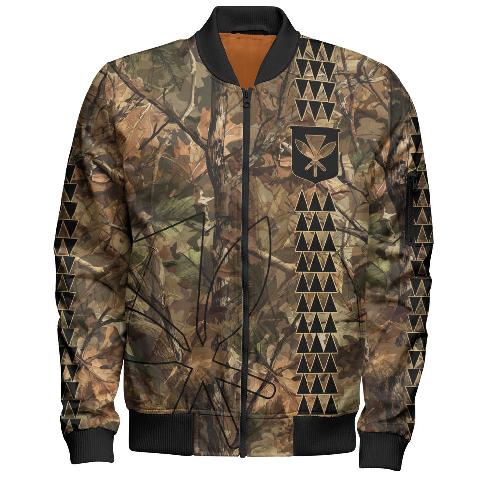 Hawaii Bomber Jacket Woodland Kanaka Camo Style