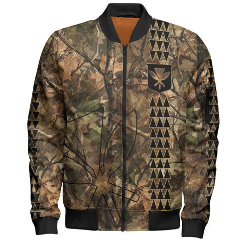 Hawaii Bomber Jacket Woodland Kanaka Camo Style