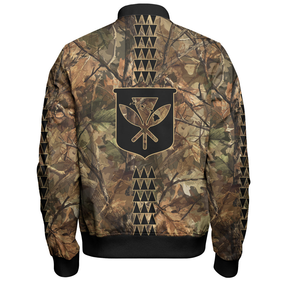 Hawaii Bomber Jacket Woodland Kanaka Camo Style