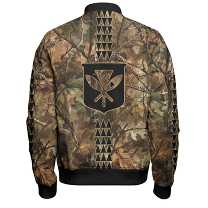 Hawaii Bomber Jacket Woodland Kanaka Camo Style