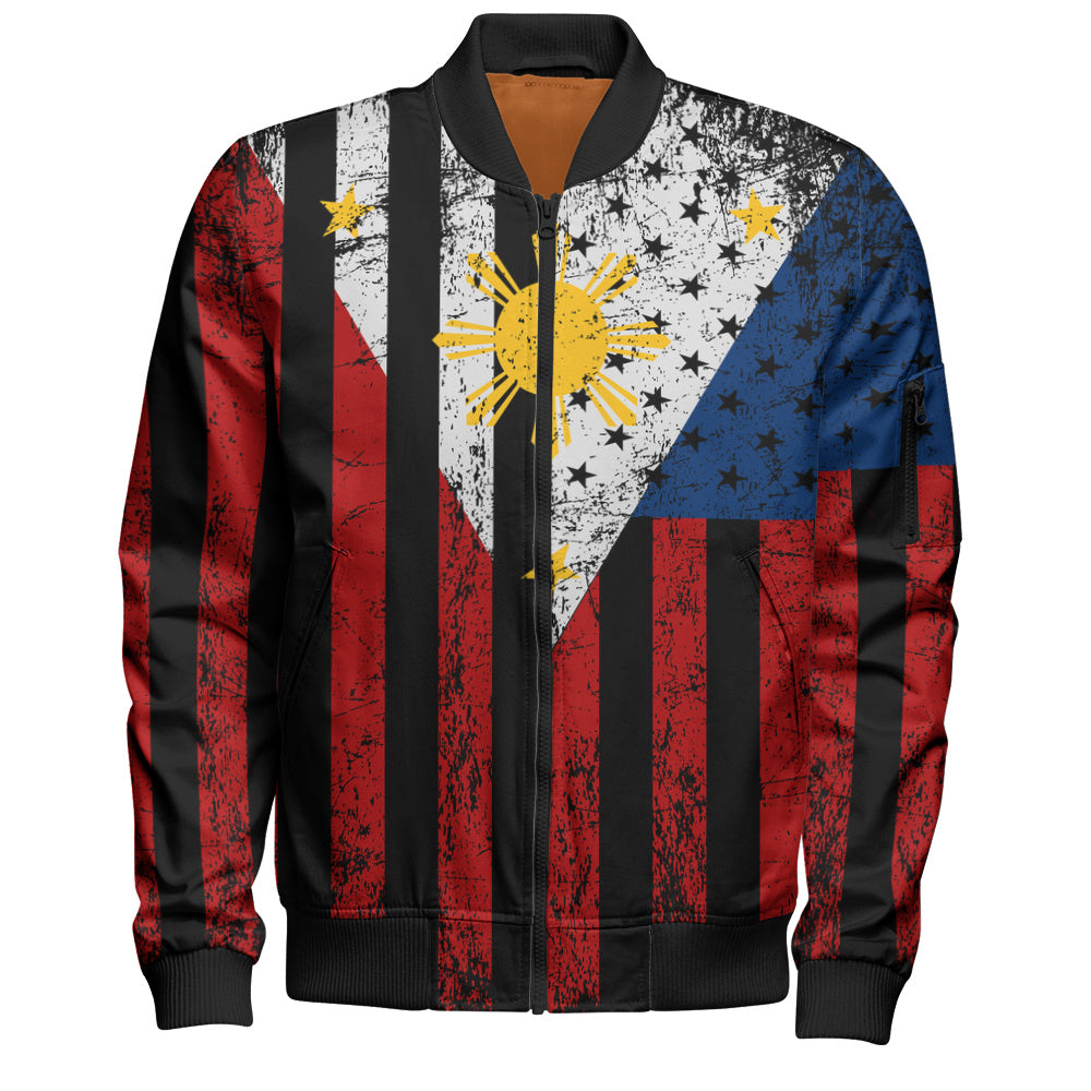 Philippines Filipinos Bomber Jacket Blackout Flag Pride